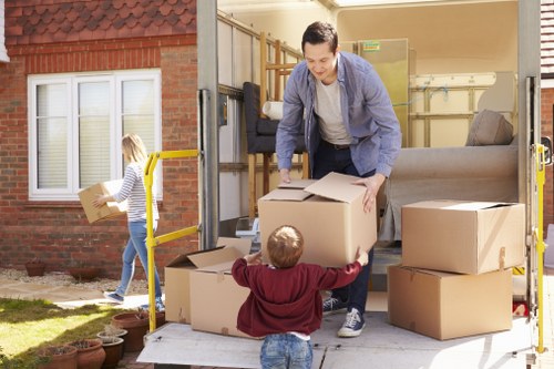 Office furniture and equipment prepared for a local Kentish Town move