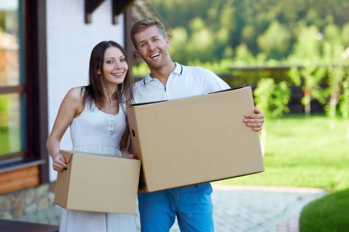 Professional movers handling flat access in North West London