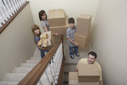 Packed household items ready for transport during a Kentish Town home move